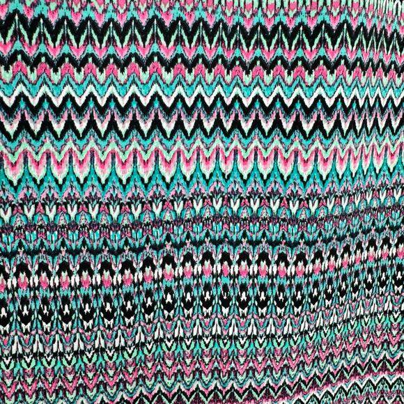 LANE BRYANT 18 20 Vibrant Zig-Zag Print Stretch Jersey Maxi Skirt l Side Slits - Picture 2 of 7